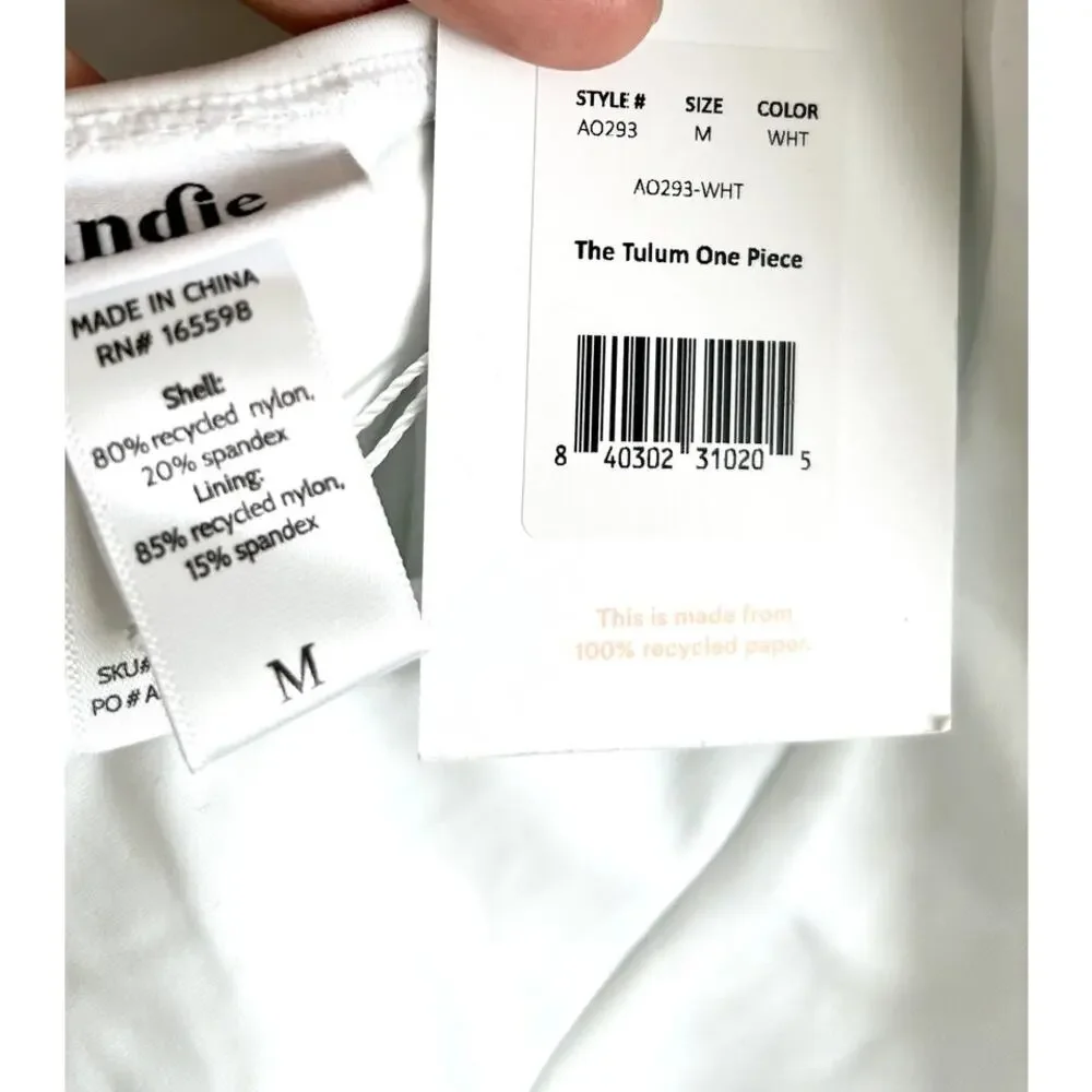 Andie Swim The Tulum One Piece in White M NWT
